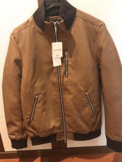 BEAMS 合皮レザージャケット ブラウンのサムネイル