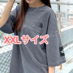 希少 2XL 韓国限定 ノースフェイス ロゴ ステッチ Tシャツ グレー XXL