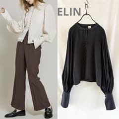 美品】ELINエリン ボリュームスリーブサテンブラウス - メルカリ