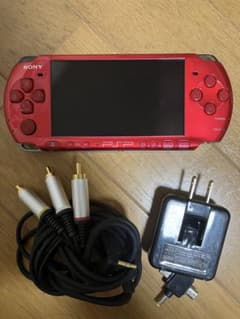 SONY PSP 3000 本体 レッド ケーブル　アダプター セットのサムネイル