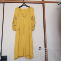 花柄 ロングワンピース7分袖のサムネイル