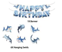 サメ　SHARK 誕生日　ガーランド　HAPPY BIRTHDAYのサムネイル