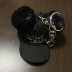 ミッキーマウス キャップ型キーホルダー ブラック