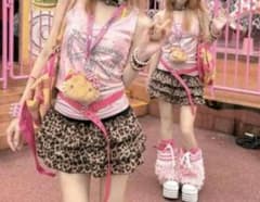 新品✨姫ギャル 平成ギャル ヒョウ柄 3段フリルミニスカート y2k
