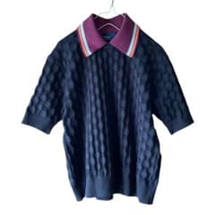 B*y様 kolor 24ss エンボスチェック　ニットポロシャツ m25818650262_1.jpg?1781593938