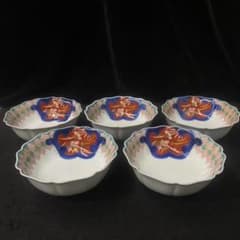 香蘭社　深鉢　手描き花草紋様　五客 香蘭社 深鉢 手描き花草紋様 五客 - メルカリ