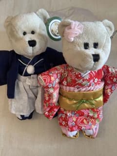 【未使用タグ付き】Starbucks Bearista 着物 ぬいぐるみ ペアのサムネイル