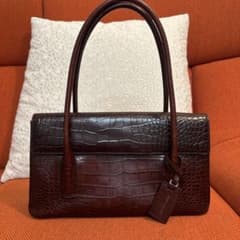 COMME CA DU MODE ハンドバッグ クロコ型押し ダークブラウンのサムネイル