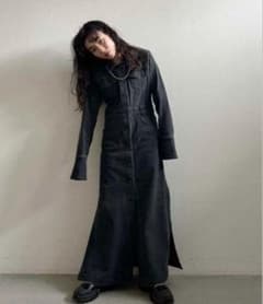 AMERI I LINE DENIM SHIRTDRESS ブラックのサムネイル