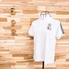 アルチビオ】ゴルフ モックネック うさ耳ロゴ メッシュ切り替えTシャツ