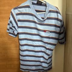 VANS ボーダー ポロシャツ ライトブルー Lのサムネイル