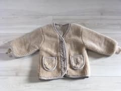 韓国子供服 フロントリブコーデュロイファージャケットのサムネイル