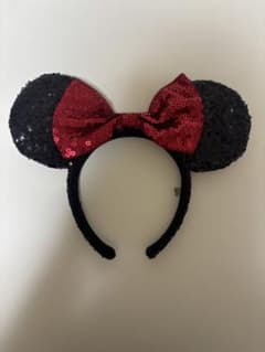 Disney ミニーマウス スパンコール カチューシャ ブラック×レッドのサムネイル