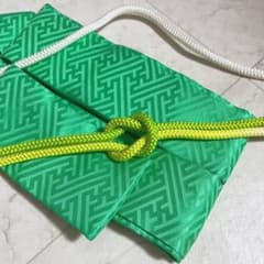 正絹 緑グラデーション帯締め＆重ね衿セットのサムネイル