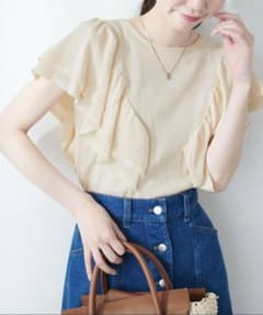natural couture フリル袖 サマーニットのサムネイル