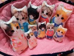 ご専用☆ハンドメイド☆ネコちゃん　マスコットandクリスマス柄布バスケットセットのサムネイル