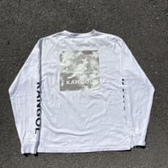 KANGOL 長袖Tシャツ ホワイト ロゴプリント Mサイズのサムネイル