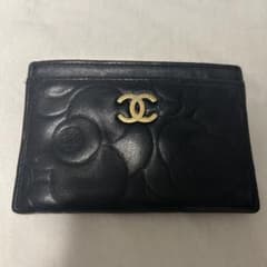 CHANEL シャネル カメリア カードケース ブラック ラムスキン　定期入れのサムネイル