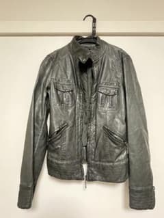 レディース ライダースジャケット グレーのサムネイル
