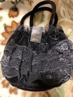 VeL Lace ブラック バッグ　昭和レトロのサムネイル