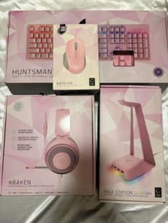 Razer ピンク ゲーミングセット 箱付き 4点セット完備品のサムネイル