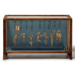 阿波踊りの竹人形《徳竹連 伝統工芸 徳島 郷土品 ガラスケース 竹細工