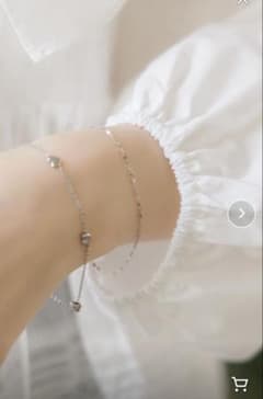 【美品】flower プチハートブレスレット　シルバーのサムネイル