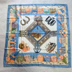 エルメス HERMES カレ90 ノルマンディ海岸の魅力 スカーフ 大判 - メルカリ