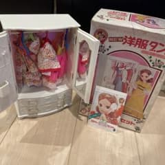 リカちゃんの白い白い家具セット 洋服ダンス タンス お洋服付き 昭和