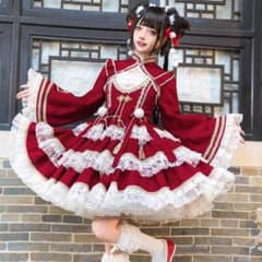 ゴスロリ ロリータ ワンピース チャイナ 漢服 華ロリ 和装 中国 - メルカリ