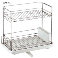 専用 水切り かご ラック 二段 ホワイト 新品のサムネイル