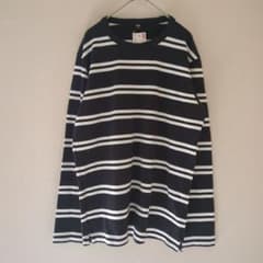 UNIQLO　ストライプ 長袖カットソー M ブラック/ホワイト　タグ付きのサムネイル