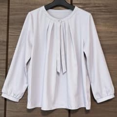 MeWORK ボウタイシフォンブラウス　AOKI 通勤コーデ