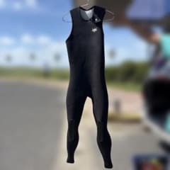 AXXE ブラック ロングジョン ウェットスーツ 膝パッド付き　 上下セット AXXE ブラック ロングジョン ウェットスーツ 膝パッド付き 上下セット