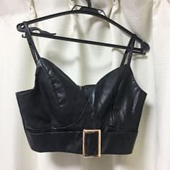 レザー ビスチェ 古着のサムネイル