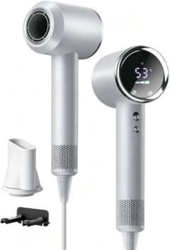 ドライヤー 大風量 ヘアドライヤー 速乾 1400W 温度&風速表示ホワイト