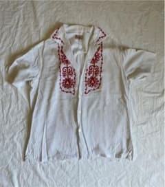 貴重60's ヴィンテージ リネンコットンシャツ レーヨン BODEのサムネイル