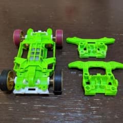 タミヤ ミニ四駆 イエローグリーン MSフレキ 未走行品 バンパーパーツ加工済付のサムネイル
