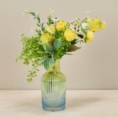 【新品】イエロー系 造花ブーケアレンジメント 花瓶付き 38cmのサムネイル