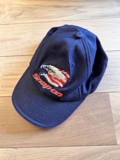 【希少・美品】90s スナップオン ヴィンテージ キャップ 鷲 星条旗 刺繍 紺のサムネイル
