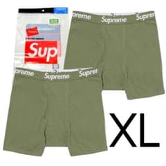 Supreme ボクサーパンツ Sサイズ 2枚　オリーブ Supreme Hanes ボクサーブリーフ XLサイズ 2枚セット - メルカリ