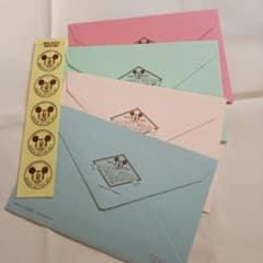 1980年代 ミッキーマウス 封筒４枚シールセット（便箋なし）昭和レトロのサムネイル