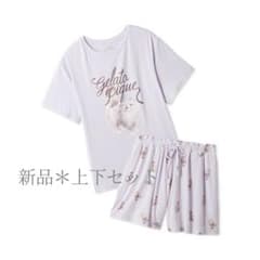gelato pique 猫柄 ルームウェア 上下セット ショートパンツタイプ