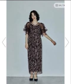 リルアー Fluffy sleeve pencil dress ボルドーS - メルカリ