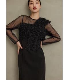 美品/andresdフリンジグリッターノットドレス/オケージョンドレスのサムネイル