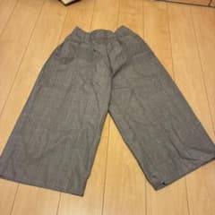 チェック柄 ガウチョパンツ グレー Lのサムネイル