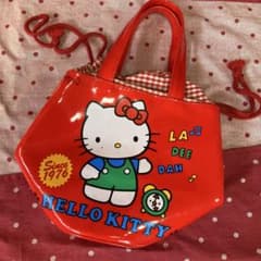 レトロ ハローキティ ミニトートバッグ ランチトート ビニールバッグ