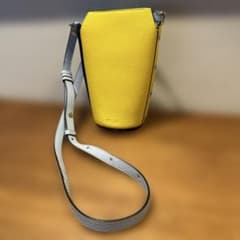 美品 ECCO エコー レザー ショルダーバッグ イエロー ネイビー - メルカリ