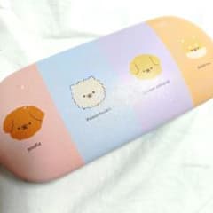◆お値下げ❗️◆かわいい犬イラスト柄キッズ子ども向けメガネケース　パステルカラー