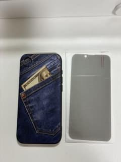 デニム柄 iPhone16eケース 画面保護フィルム付きのサムネイル